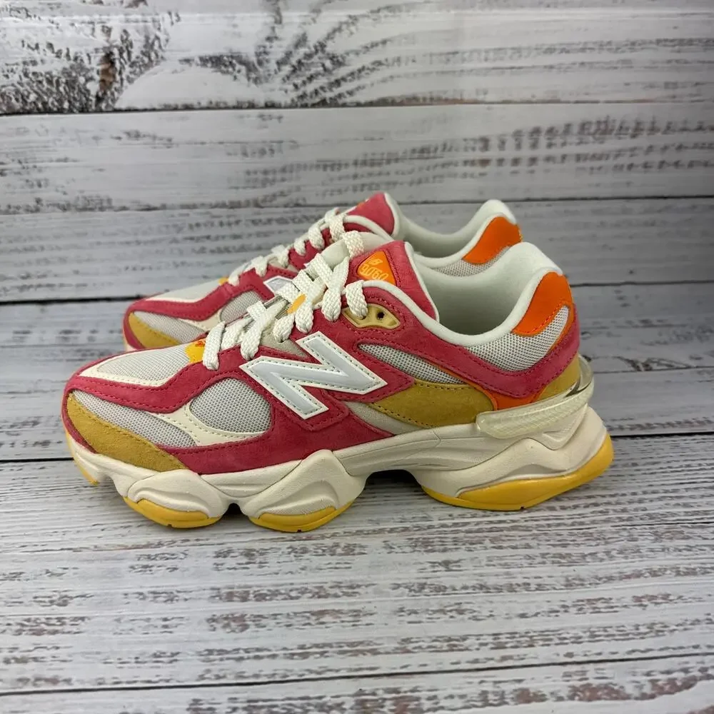 New Balance 9060 Unisex M 4.5 W 6 D Sneakers Orange Red Cream